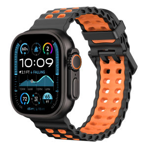 ระบายอากาศได้สายนาฬิกาใช้ร่วมกับ Apple อัลตร้า3/2/1 49มม. S11/S10 46มม. 9/8/7 45มม. SE3/SE2/SE/6/5/4 44มม. สายยืดกีฬาระบายอากาศสายรัดซิลิโคนแบบปรับได้ขนาด3/2/1 42มม. สำหรับผู้ชายและผู้หญิง