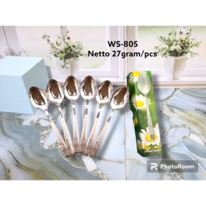 Sendok Ukir Bunga Tebal WS 805 isi 12pcs Premium.