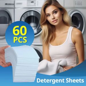 60pcs Color-Protecting Laundry Tablets - Concentrated Bubble Paper Long-Lasting Fragrance