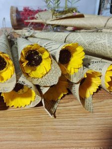 Sunflower Artificial Flower Single Soap Flower Christmas Teachers Day Send Teacher Bouquet College Entrance Examination Graduation Season Gift