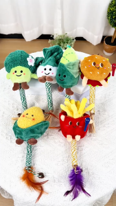 Cute food shaped catnip plush toy cat self play & teeth grinding stimulates hunting instinct cat toy