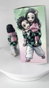 Bandai | 12.5cm Demon Slayer Tanjiro & Nezuko PVC Collectible Cartoon Figure Model Toy Creative Personalized with Packaging Box