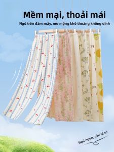 MiiOW | Quần ngủ cotton nguyên chất MiiOW dành cho nữ mùa hè mỏng thoáng khí thoải mái quần dài mặc nhà ngọt ngào phong cách mới 2025