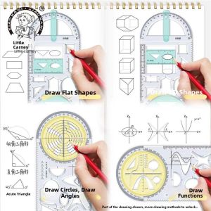 MONLEYTA | Rotatable Multifunctional Drawing Ruler For Primary And Secondary School Mathematics Geometry Shapes High School Geometry Set