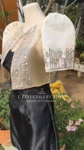 HABLON Filipiniana Modern Bolero Top Coat Blazer Sampaguita Batik Ethnic Woven Sleeves Traditional Womenswear Fabric Fitted Clothing Comfortable