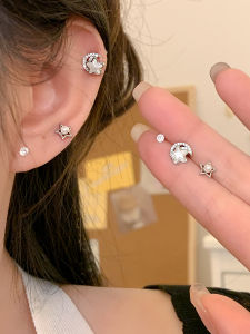 Titanium Steel Diamond Earrings Womens Sleepwear Non-removable Fashionable Star Series Ear Studs by Dudu Couple