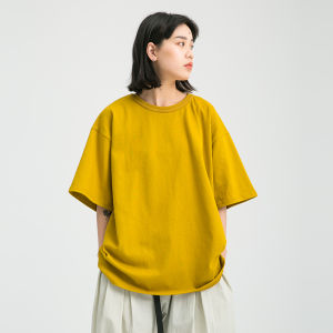 Áo Thun Nam Cổ Tròn Dáng Rộng Tay Ngắn Mùa Hè BUTTBILL Chất Liệu Cotton Pha Trộn Màu Trơn Dáng Rộng Thoải Mái Cho Thanh Thiếu Niên