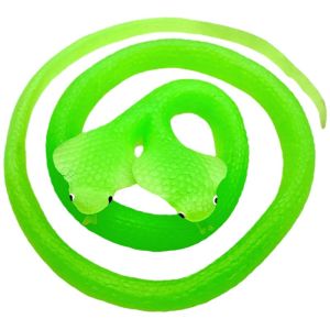 Safe Non-Toxic Soft Rubber Snake Double-Headed Fluorescent Green Artificial Snake Kids Toy Cobra Fake Python Animal Model