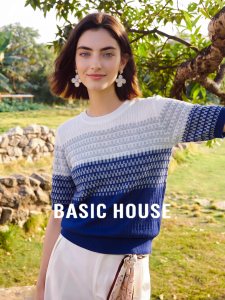 Basic House | Breathable Jacquard Round Neck Short Sleeve T-Shirt