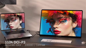 UPERFECT【Local delivery】OLED 4K Portable Monitor -  13、15.6inch 60HZ 100% DCI-P3  Screen HDR FreeSync Eyecare USB C Gaming PC Display with HDMI TypeC for Laptop PC  Computer