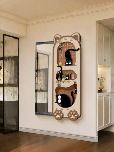 HAOJIUBUJIAN | Retro Sliding Full-length Mirror with Wall Art Design