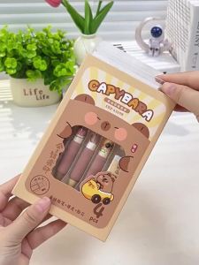 Flower Print Retractable Erasable Gel Pens Pastel Soft Grip 0.5mm Blue Ink 5Pcs Set for Students