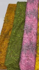 African Nigerian Water Soluble Fabric and Lace Newest Sequin Guipure Cord Lace Embroidered for Women Wedding Dress Sewing 5Yards