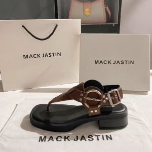 Wear Thick-soled Flip-flops on The Outside Womens New British Style Retro Roman Sandals