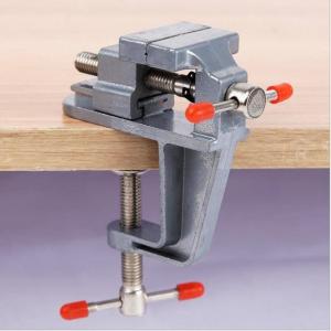 【Free Gloves】Bench Vise Exquisite Hard Aluminium Alloy Multipurpose Clamp-on Table Vise Mini Adjustable Fixed Electric Small Table Bench Vise 360° Rotatable Grinder Rotary Hand Drill Suction Cup Fixed Frame Hand Tool