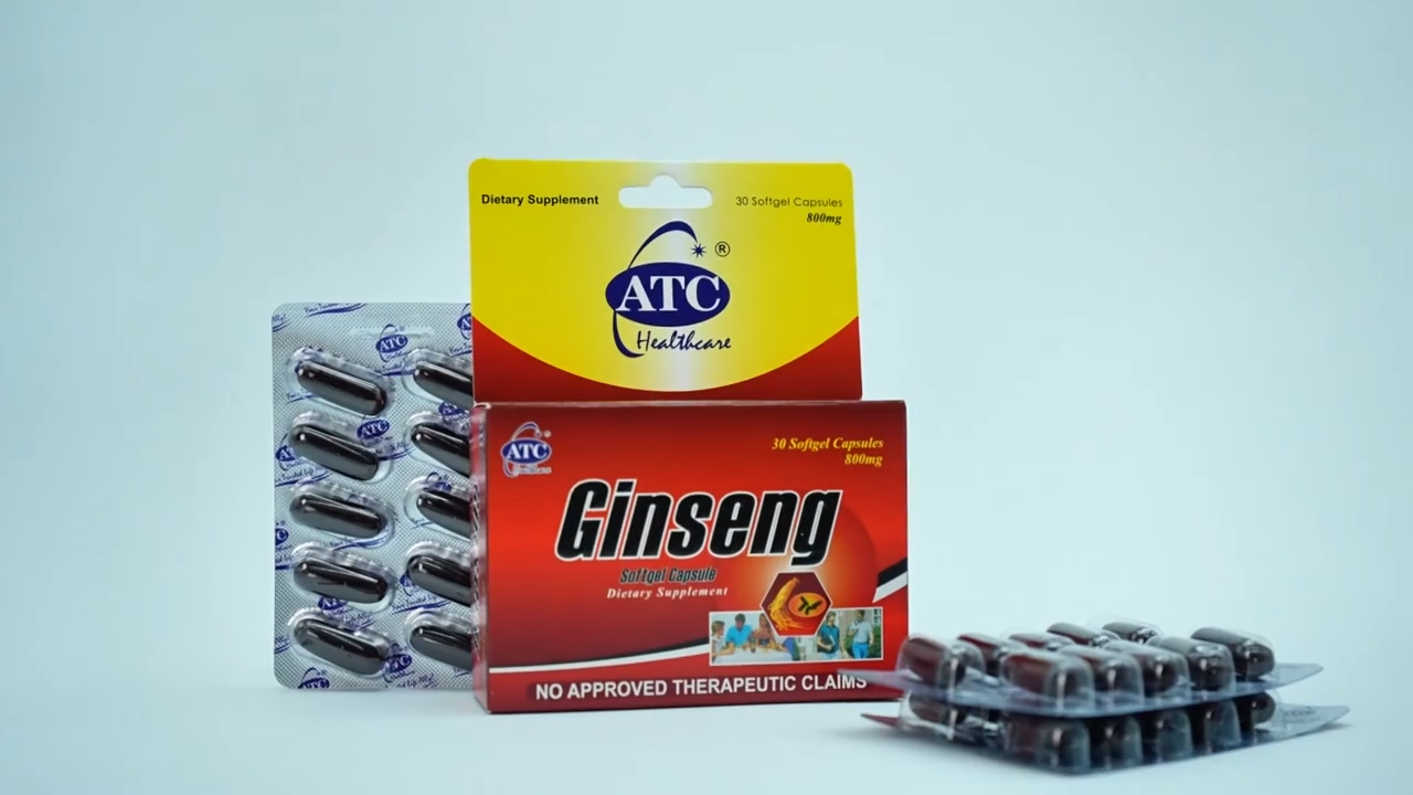 【FDA Approved】ATC Ginseng 800mg x 30s Softgel Healthcare Food Supplement For Adult Original Official Shipment Boost Energy Enhance Improve Cognitive Function physical strength Endurance Reduce stress Enhance immunity Provides Antioxidant