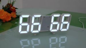 Jam Meja LED Modern Digital Clock with Alarm Function - H211 - White/Green