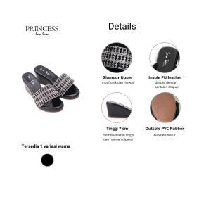 Sara Sara Princess Sandal Wedges Wanita Heels Tinggi 7cm kondangan Kekinian Terbaru