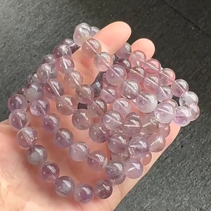 TIMESWIND Original Natural Crystal Purple Rabbit Fur Round Beaded Bracelet for Women Fashion Bracelet Jewelry Gift with Certificate