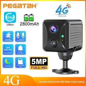 Camera An Ninh Mini PEGATAH Ubox 5MP 4G WiFi 1080P Với Tầm Nhìn Ban Đêm PIR Đàm Thoại Hai Chiều Pin 3800mAh Tiết Kiệm Năng Lượng CCTV Cho Nhà Cửa Ô Tô Kho Hàng