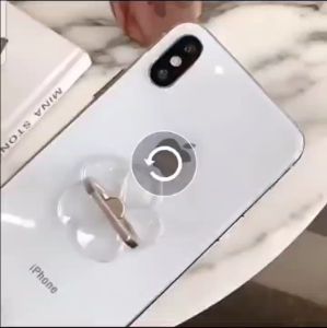 NEW ! iRing Holder Stainless BEAR-BULAT CLEAR Bening Transparent Steel iRON Anti Slip Sawtooth i Ring 360 Derajat Rotari Rotation Rotasi/Multi-Function/Multi-Angle Adjust To Best View For Daily Using/Roating Phone/Penyanggah/Berdiri Tidur Besi Polos PUTIH