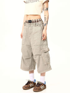 Vintage Khaki Workwear Pants 7/8 Length