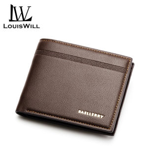 LouisWill Men Wallets Short Wallets Soft PU Leather Purse Fashion Bifold Wallet Money Cash Purses Clasp Coin Pouch ID Credit Cards Holders for Business Travel Office