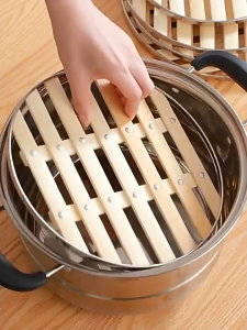 25CM Multifunction Steamer Dumpling Fish Ball Cooking Round Bamboo Steamer Food Rack Kitchen Rak Dapur Buluh  untuk Mengukus 竹蒸架