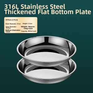 HUYO | Stainless Steel Thickened Food Grade Round Plate
