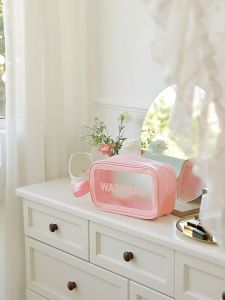 Tas kosmetik makeup dan alat mandi waterproof TRANSPARAN SIZE L