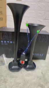 Bộ còi hơi SIHAI 2 loa chính hãng dùng cho xe có bình hơi 12v và 24v