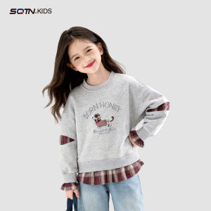 SQTN.KIDS | Stylish Leisure Embroidered Hoodie Spring