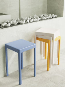 Plastic Stool Thickened For Home High Stool Modern Simple Dining Table Bench Stackable Dining Small Chair Dormitory Square Stool
