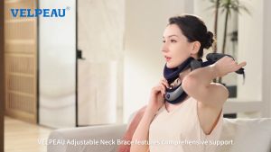 Velpeau Cervical Neck Traction Device Adjustable Neck Support Brace for Men Women Neck Stretcher for Pain and Decompression Relief Posture Corrector（Foam Pads Version）(Air Pads Version)