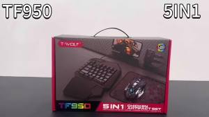 T-WOLF | T-WOLF Gaming Keyboard Mouse Converter 5 In 1 Set Mobile Game Controller for PUBG Mobile Phone Tablet iOS Android