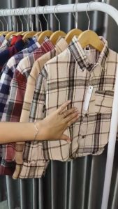 Atasan Kemeja Anak Perempuan Modern Kekinian Model Blouse Crop Top Flannel Premium Usia 2-12 Tahun