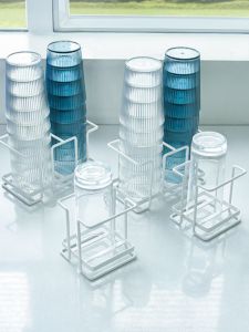 Plastic Cup Holder Desktop Paper Cup Stand Disposable Coffee Cup Organizer Storage Rack Bathroom Kitchen Accessories