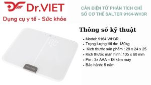 Cân điện tử HOMEDICS phân tích chỉ số cơ thể Salter 9164-WH3R