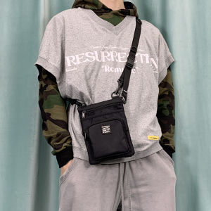 Large Capacity Crossbody Mobile Phone Bag Waist Bag Portable Nylon Cloth Chest Bag Parka Trendy Men Shopping Cycling Shoulder Small Bag