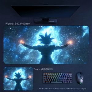 Bandai | Cartoon Animation Dragon Ball Goku Leather Mouse Pad Boys E-sports Game Large Size Non-Slip Keyboard Pad Decorative Tablecloth
