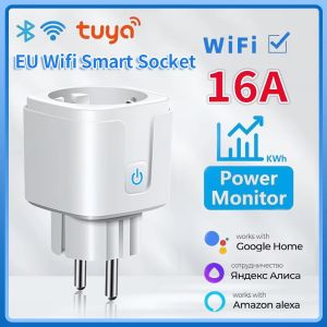WiFi Socket EU 16A Smart Plug Tuya Power Monitoring Energy Outlet Voice Control Works with Alexa Google Home Smart Life 100-240V