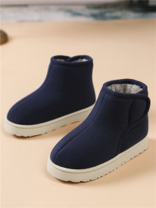 Dép Bông Lót Lông Cừu Dày Chống Trượt Đế Dày Đế Cao Gót Trong Nhà Cho Nam Mùa Đông Ấm Áp Thoải Mái Đế PVC