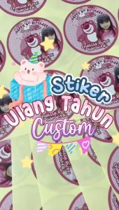 Stiker Ulang Tahun Anak - Label Ulang Tahun Karakter - Stiker Ultah Pakai Foto - Kemasan Ultah