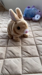 Electric Little White Rabbit Simulation Pet Can Walk Can Bark Can Move Mouth Can Shaking Ears Long-Haired Rabbit Pet Toys