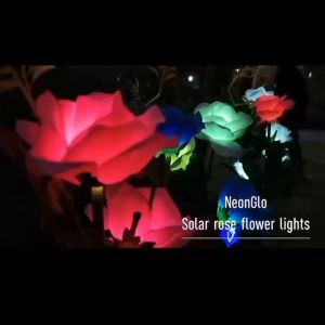 SOLAR POWER CHARGE ROSE flower LED Solar Garden Lights Outdoor Decor Waterproof Landscape LED Lamp FLOWER LIGHTS