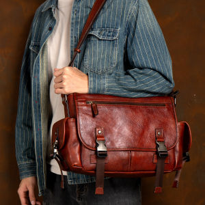 Mantime | Vintage Trendy Leather Shoulder Bag For Men