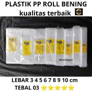 Plastik pp roll bening panjang Tebal 03 Tupai ukuran 3 4 5 6 7 8 9 10 cm