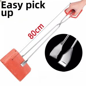 Stainless Steel Long Handle Trash Grabber Carbon Clamp Household Garbage Clipper Sanitation Workers Cleaning Tool Waste Collector