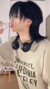 Wig male short hair cool handsome wolf tail mullet head neutral trend middle part bangs fashion samurai head daily full headgear