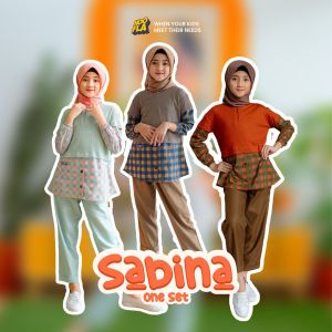 HOOFLAKIDS Setelan Anak Perempuan Oneset Rompi Kemeja SABINA Outfit Anak Cewek usia 5 6 7 8 9 10 11 12 Tahun